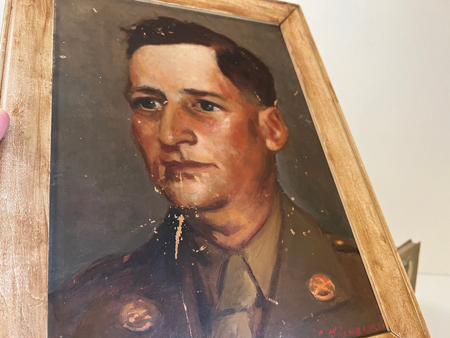 Vintage Framed Soldier Painting